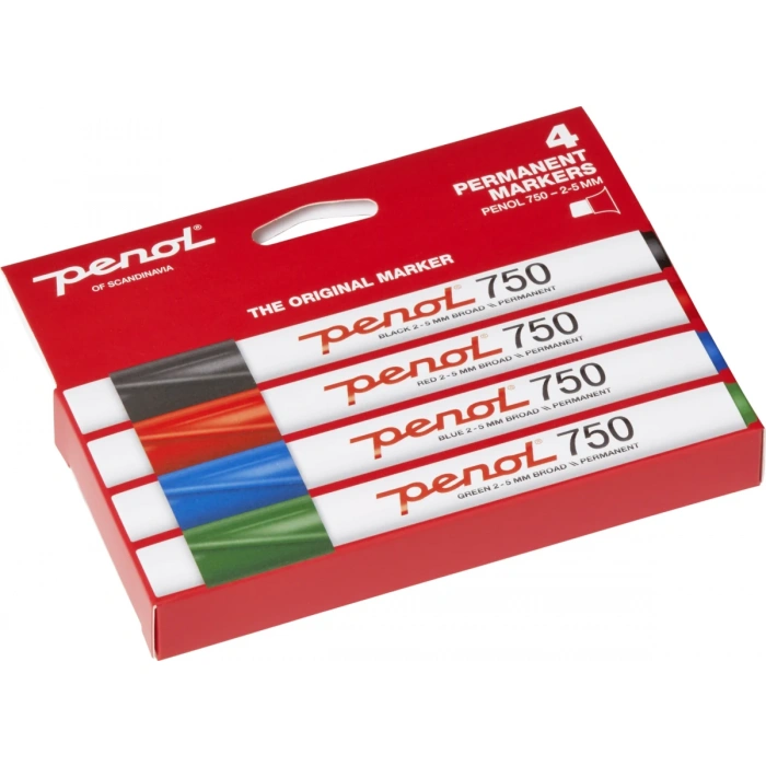 Penol 750 2-5 mm. sort/rød/blå/grøn (4-pak)