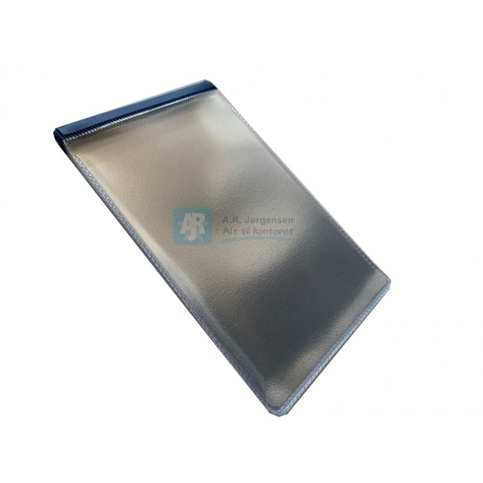 Plastetui lommearkiv, Blå 8,3×12,3 cm. 8 lommer