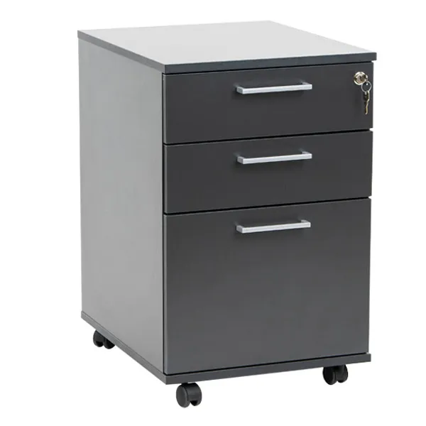 Skuffekassette m/3 skuffer incl. lås Antracit Skuffekassette m/3 skuffer incl. lås Antracit - Image 1