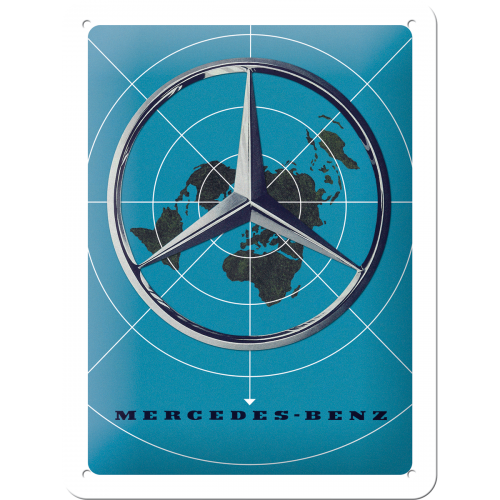 Metalskilt “Mercedes-Benz” 15×20 cm.