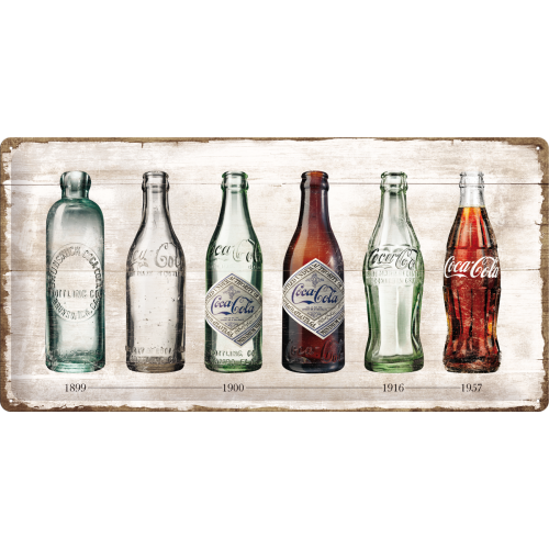Metalskilt “Coca Cola timeline” 25×50 cm. Metalskilt "Coca Cola timeline" 25x50 cm. - Image 1