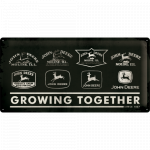 Metalskilt "John Deere Growing Together" 25x50 cm.