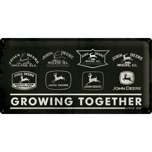 Metalskilt “John Deere Growing Together” 25×50 cm. Metalskilt "John Deere Growing Together" 25x50 cm. - Image 1