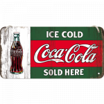 Metalskilt m/snor “Ice cold Coca-Cola”