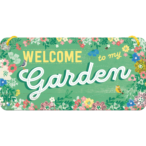 Metalskilt m/snor “Welcome to my garden”