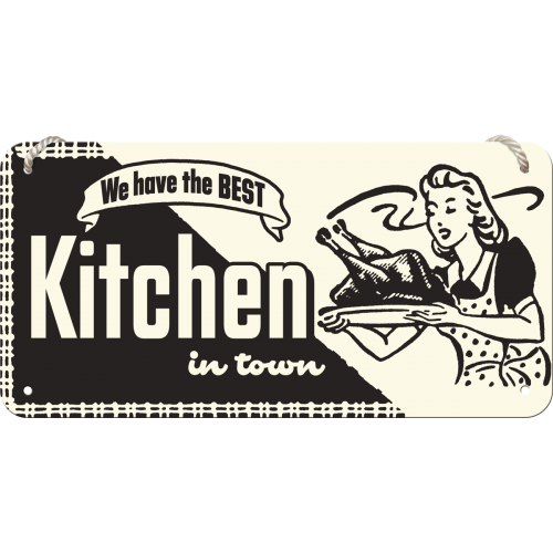 Metalskilt m/snor “Best kitchen in Town”