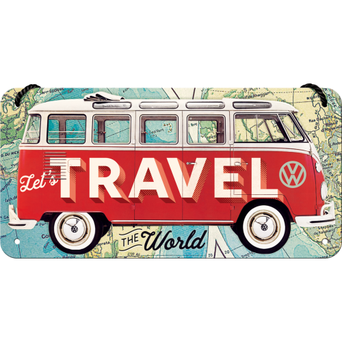 Metalskilt m/snor “VW – Let´s Travel”