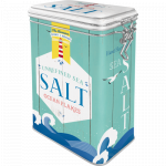 Metaldåse med lukke-clip "Salt"