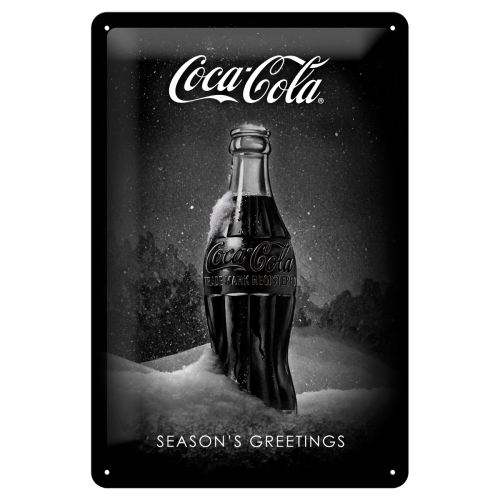 Metalskilt “Coca Cola Season Greetings” 20×30 cm.