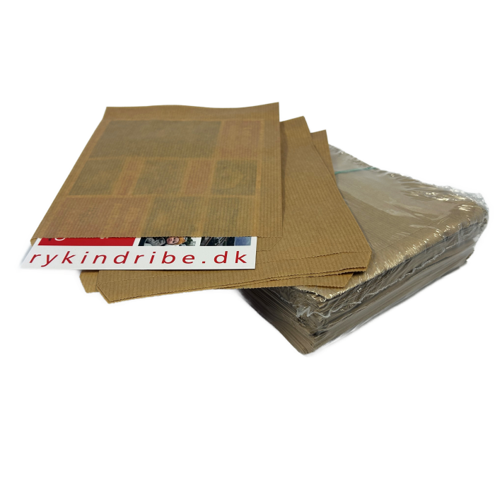 Papirspose 14×17 cm. brun/ m striber (250 stk)