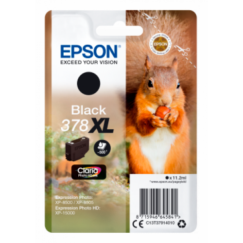 Blækpatron Epson T378 XL Sort (11,5 ml.)