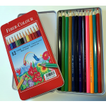 Farveblyanter Fiber-Colour i metalæske (12 stk)