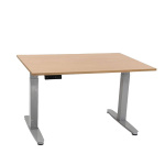 Hæve-/sænkebord alu stel, Decor laminat 80×120 cm.