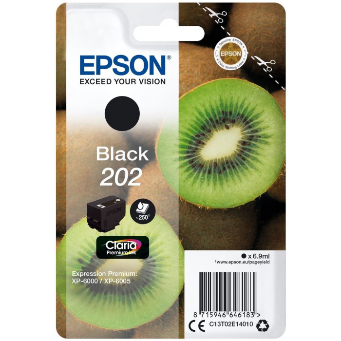 Blækpatron Epson T202, Black (Kiwi)