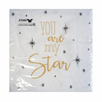 Serviet 3-lags 33×33 cm. pk./20 stk "You are my star"