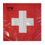 Serviet 3-lags 33×33 cm. pk./20 stk "Rød med hvidt kryds"