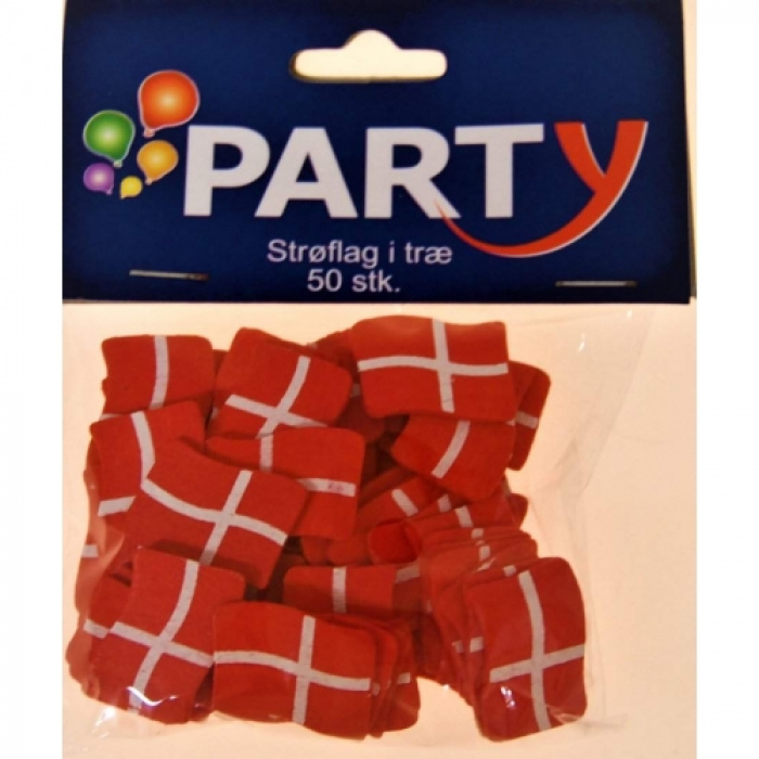 Strøflag dannebrog i træ (50 stk.) - Image 1
