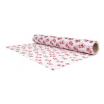 Bordløber hvid filt m/dannebrog B:28 cm. 4 mtr.