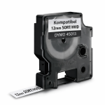 Dymo kompatibel D1 tape 12 mm sort på hvid labeltape 7 meter