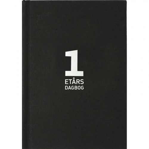 1-års dagbog A5 tekstilpræg sort 15×21 cm.