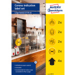 Avery Covid 19 hygiejneetiketter og retningspile