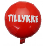 Folieballon TILLYKKE rød 35 cm.