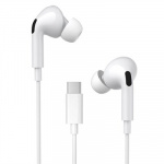 USB C headset m/mikrofon hvid