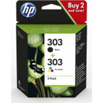 Blækpatroner HP 303 sort+farve (2-pak)