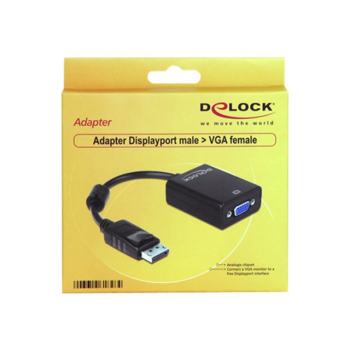 Adapter Displayport 1.2 til VGA, 12,5 cm. - Image 2