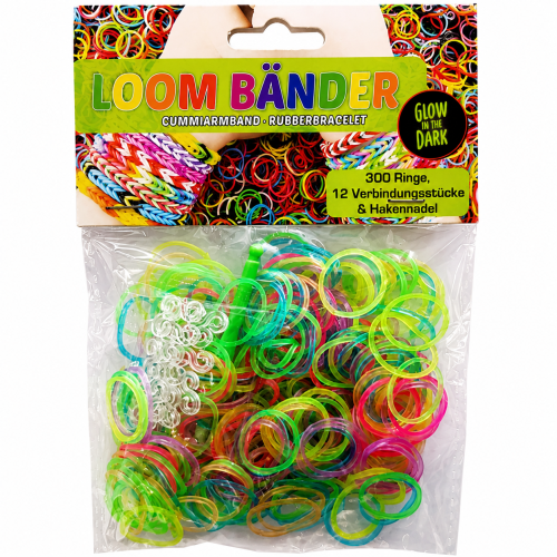 Loom Bands Glow in the Dark 300 stk. med tilbehør