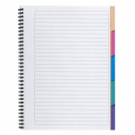 Kollegieblok A4 -5in1 Bantex m/5 faner A4 linjeret 400054639