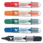Whitebordmarker Pilot m/rund spids 2,3 mm. (5-pak)