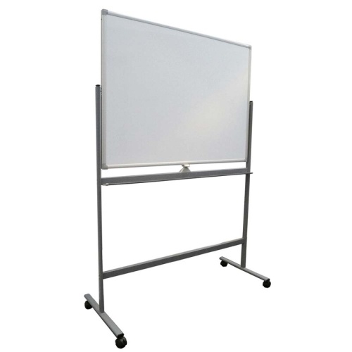 Mobil vendbar whiteboardtavle med hjul og pennehylde