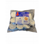 Fyrfadslys, Ø5,5 cm. hvid, 10 timer, paraffin (10 stk.)