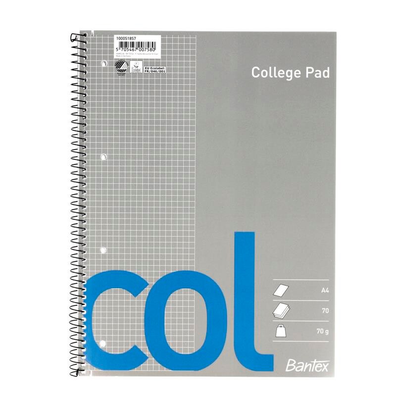Kollegieblok Bantex A4 kvadreret 70 bl. Kollegieblok Bantex A4 kvadreret 70 bl. - Image 1