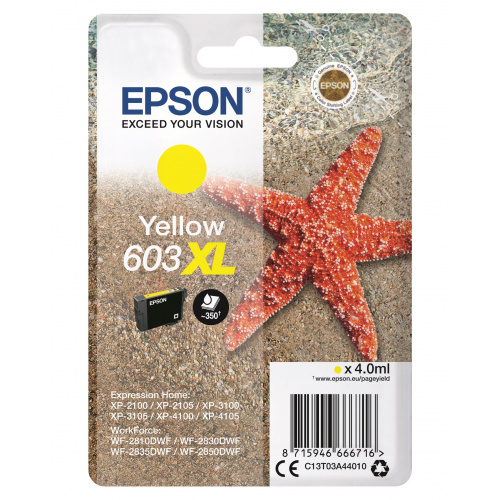 Blækpatron Epson T603 XL Yellow (350 sider) Søtjerne