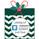 Design af label 14x9 cm.