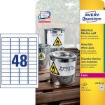 Avery L4778-20 Heavy duty 45,7x21,2 mm. (Hvid)