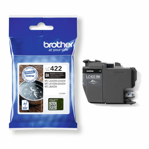 Blækpatron Brother LC422BK Sort (550 sider)