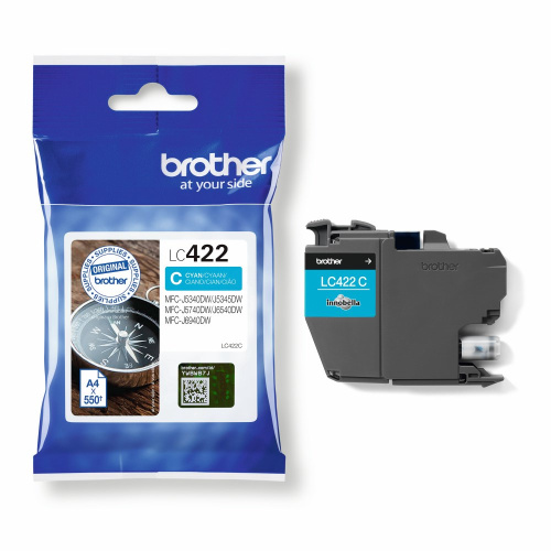 Blækpatron Brother LC422C Cyan (550 sider)