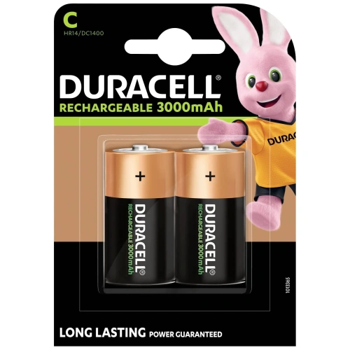 Batteri Duracell C genopladelig HR14/DC1400, 3000mAh (2-pak)