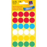 Etiketter Avery 3089 Ø18 mm. 96 stk. ass. farver