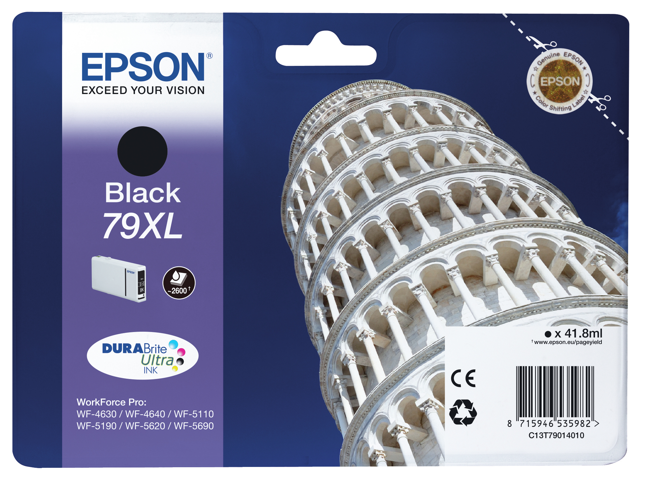Blækpatron Epson 79XL Sort (2.600 sider) Blækpatron Epson 79XL Sort (2.600 sider) - Image 1