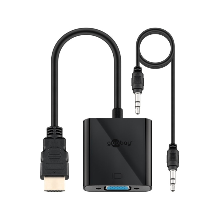 HDMI til VGA adapter goobay 15 cm. sort - Image 2