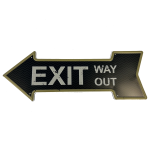 Metalskilt "Exit Way Out" 15,5x44,5 cm.