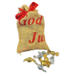 Julesæk "God Jul" Hør med chokoladekugler 0,9 kg.