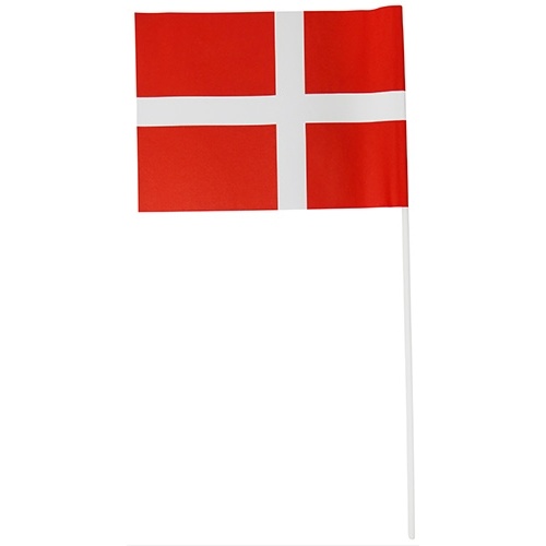 Dannebrogsflag 10×15 cm. på plastpind (10 stk)