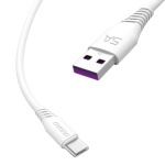 USB-C laderkabel L2T USB-A til USB-C 2 meter hvid