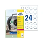 Etiket Avery t/inspektionsdato aftagelig hvid Ø30 mm. 10 ark