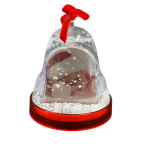 Jule glasklokke med sne til 2 billeder